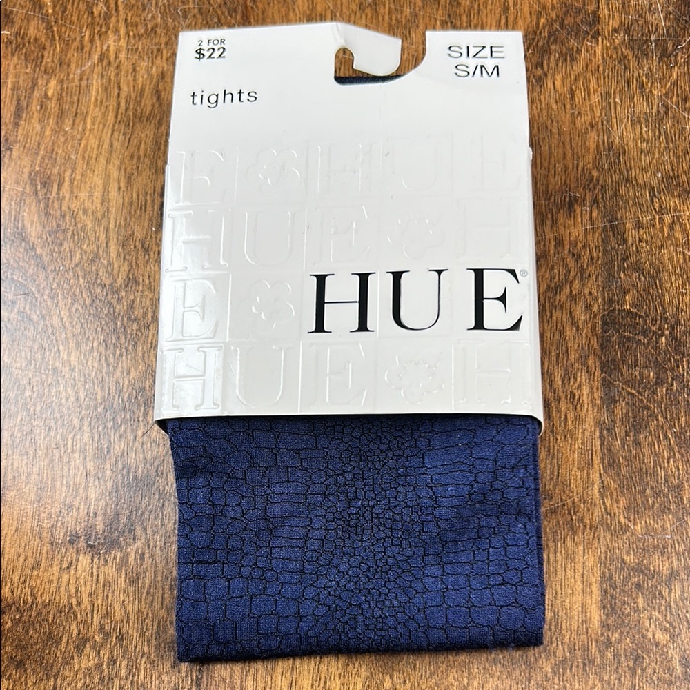 HUE Navy and Black Crocodile Textured‎ Tights